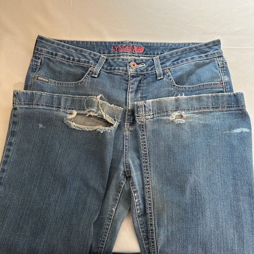 Cinch Lynden Jeans Womens 33/15 Bootcut Denim Light Wash Country Farm Workwear - Picture 4 of 7